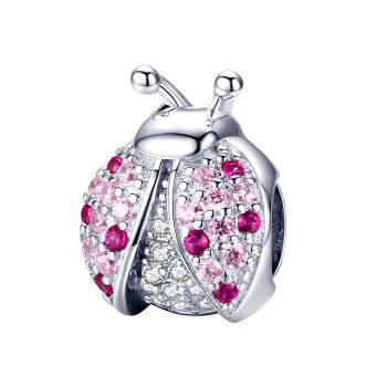 Talisman din argint Pink Ladybug