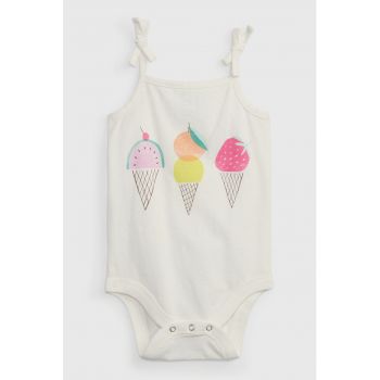 Body de bumbac organic cu imprimeu de firma original