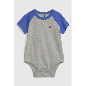 Body de bumbac organic cu maneci raglan ieftin