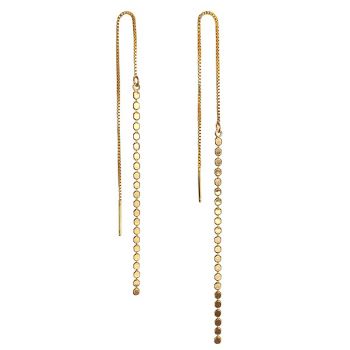Cercei din argint Golden Chained Flat Spheres