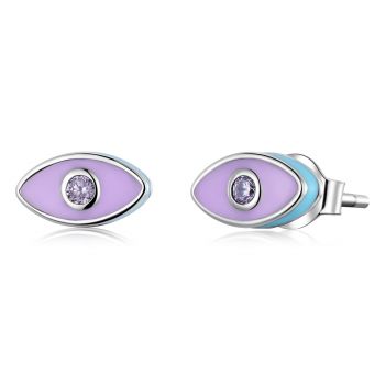 Cercei din argint Purple Eye Stud ieftin