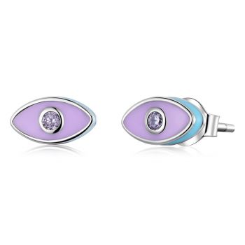 Cercei din argint Purple Eye Stud de firma original