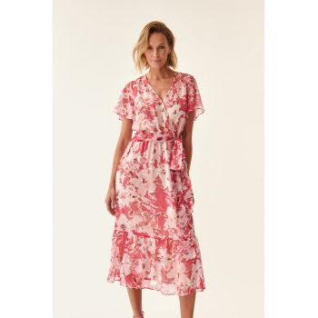 Rochie midi evazata cu imprimeu floral