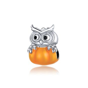 Talisman din argint Pumpkin Owl