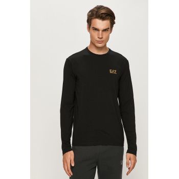 EA7 Emporio Armani longsleeve barbati, culoarea negru, cu imprimeu