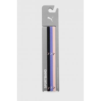 Puma bentițe pentru cap 3-pack culoarea violet 53491 ieftin