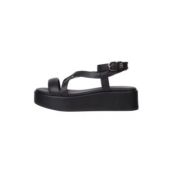 Sandale wedge de piele