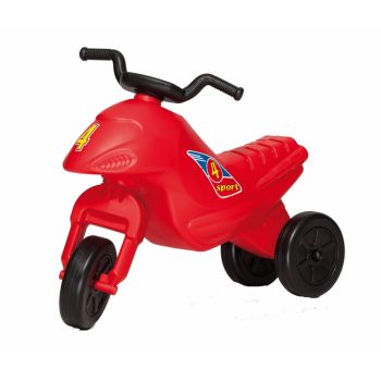 Tricicleta pentru copii fara pedale Dohany mica Rosie, actionata cu picioarele, greutate maxima suportata 25 kg