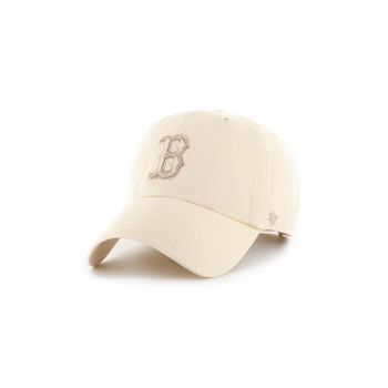 47brand șapcă de baseball din bumbac MLB Boston Red Sox culoarea bej, cu imprimeu B-NLRGW02GWS-NTA ieftina