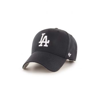 47brand șapcă de baseball din bumbac MLB Los Angeles Dodgers culoarea negru, cu imprimeu