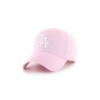 47brand șapcă de baseball din bumbac MLB Los Angeles Dodgers culoarea roz, cu imprimeu B-RGW12GWSNL-PTA de firma originala