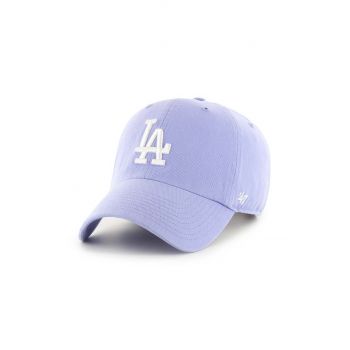 47brand șapcă de baseball din bumbac MLB Los Angeles Dodgers culoarea violet, cu imprimeu  B-RGW12GWS-LVB