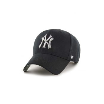 47brand șapcă de baseball din bumbac MLB New York Yankees culoarea negru, cu imprimeu