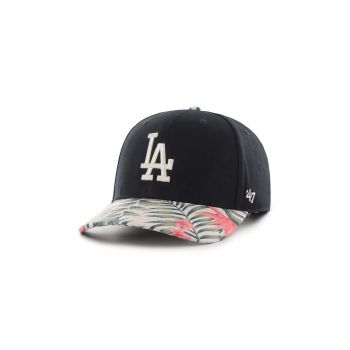 47brand sapca MLB Los Angeles Dodgers culoarea negru, cu imprimeu