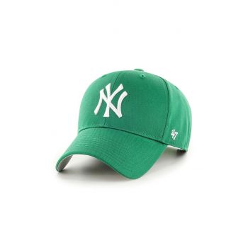 47brand sapca MLB New York Yankees culoarea verde, cu imprimeu