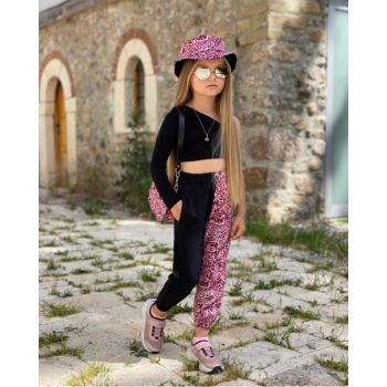 Compleu Casual Leopard cu Palarie pentru fete, Roz, 4-10 ani (❗️ Atentie: Setul vine FARA gentuta ❗️) Compleu Casual Leopard cu Palarie pentru fete, Roz, 4-10 ani (❗️ Atentie: Setul vine FARA gentuta ❗️)
