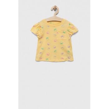 GAP tricou de bumbac pentru copii culoarea galben
