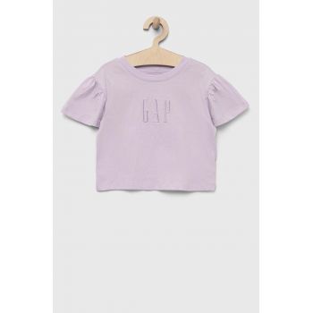 GAP tricou de bumbac pentru copii culoarea violet