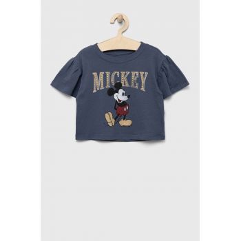 GAP tricou de bumbac pentru copii x Disney culoarea albastru marin