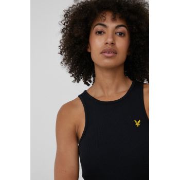 Lyle & Scott top femei, culoarea negru