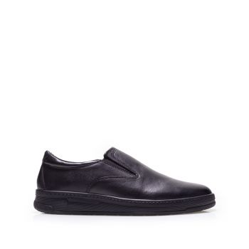 Pantofi casual bărbați din piele naturală, Leofex - 973 Negru Box de firma original