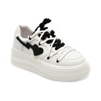 Pantofi GRYXX alb-negru, YX551, din piele naturala