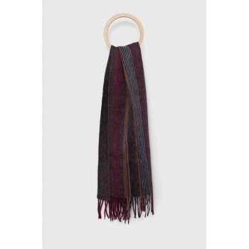 PS Paul Smith esarfa de lana culoarea bordo, modelator