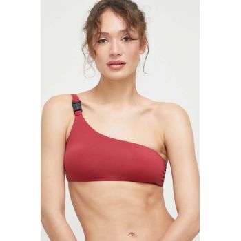 Trussardi sutien de baie culoarea bordo, cupa usor rigidizata