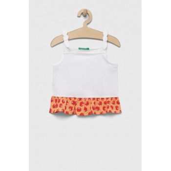 United Colors of Benetton bluza de bumbac pentru copii culoarea alb, modelator