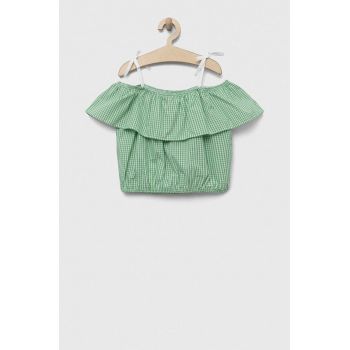 United Colors of Benetton bluza de bumbac pentru copii culoarea verde