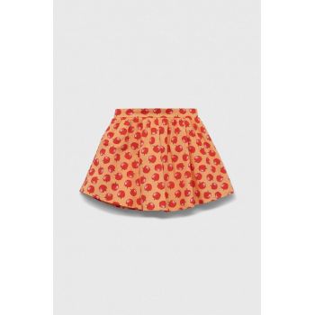 United Colors of Benetton fusta din bumbac pentru copii culoarea portocaliu, mini, evazati