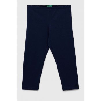 United Colors of Benetton leggins copii culoarea albastru marin, neted de firma originali