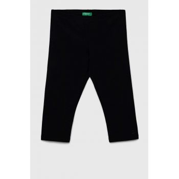 United Colors of Benetton leggins copii culoarea negru, neted de firma originali