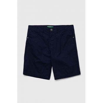 United Colors of Benetton pantaloni scurți din bumbac pentru copii culoarea albastru marin, talie reglabila