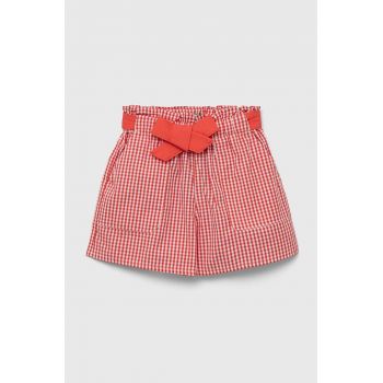 United Colors of Benetton pantaloni scurți din bumbac pentru copii culoarea rosu, modelator, talie reglabila