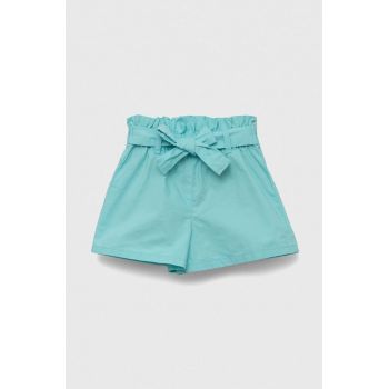 United Colors of Benetton pantaloni scurți din bumbac pentru copii culoarea turcoaz, neted de firma originali