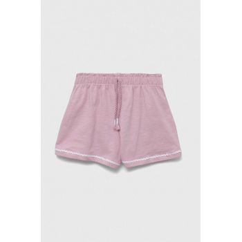 United Colors of Benetton pantaloni scurti bebe culoarea roz, neted de firma originali