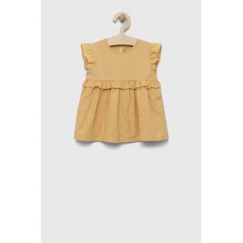 United Colors of Benetton rochie bebe culoarea bej, mini, evazati