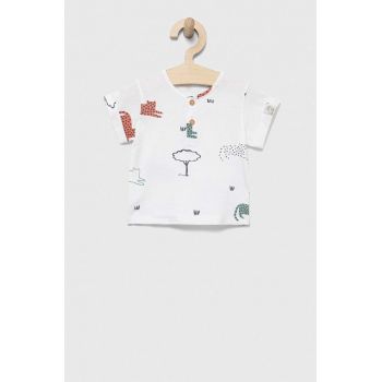 United Colors of Benetton tricou din bumbac pentru bebelusi culoarea alb, modelator