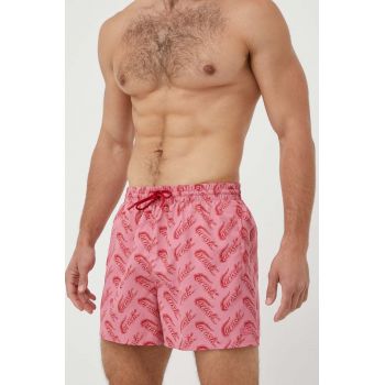 Lacoste pantaloni scurti de baie culoarea rosu de firma original