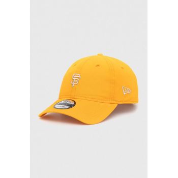 New Era șapcă de baseball din bumbac culoarea portocaliu, cu imprimeu, SAN FRANCISCO GIANTS de firma originala