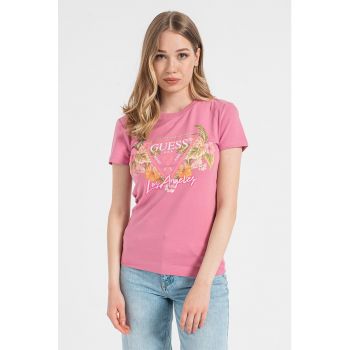 Tricou slim fit din amestec de bumbac organic