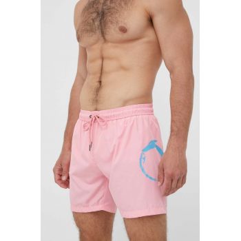 Trussardi pantaloni scurti de baie culoarea roz ieftin