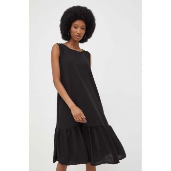 Answear Lab rochie din in culoarea negru, mini, evazati