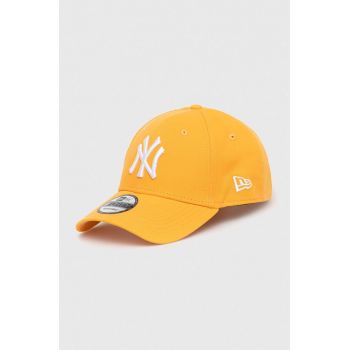 New Era șapcă de baseball din bumbac culoarea portocaliu, cu imprimeu, NEW YORK YANKEES