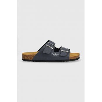 Pepe Jeans papuci BIO barbati, culoarea albastru marin, PMS90110