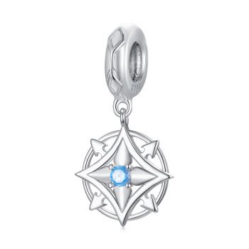 Talisman din argint Blue Crystal Shield