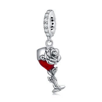 Talisman din argint Rose Glass