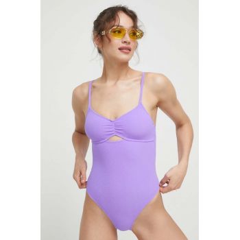 United Colors of Benetton costum de baie dintr-o bucată culoarea violet, cupa moale