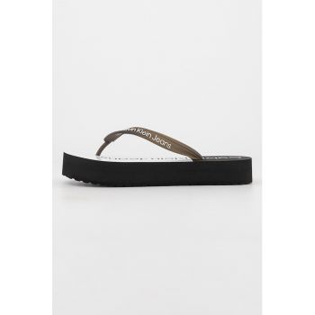Papuci flip-flop flatform cu logo